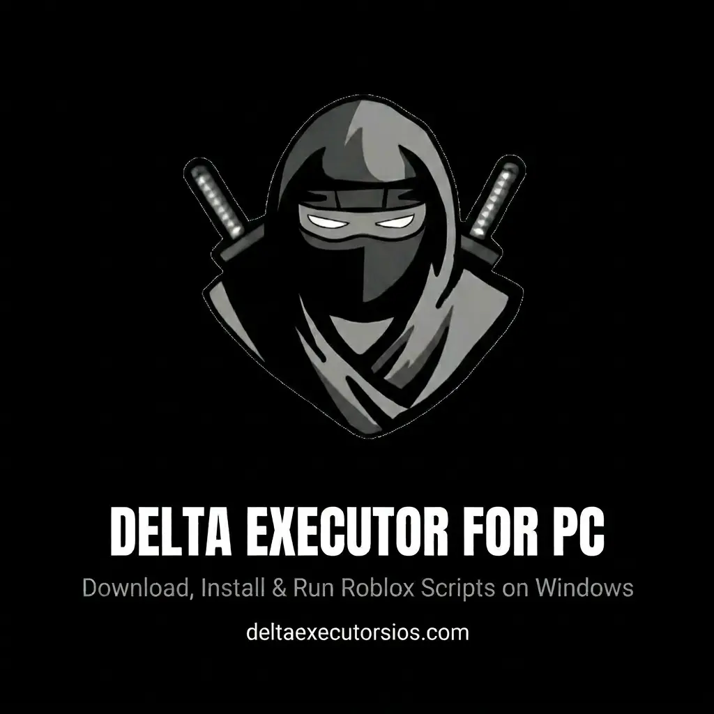 Delta Executor for PC – banner image with ninja avatar, download and install guide for running Roblox scripts on Windows