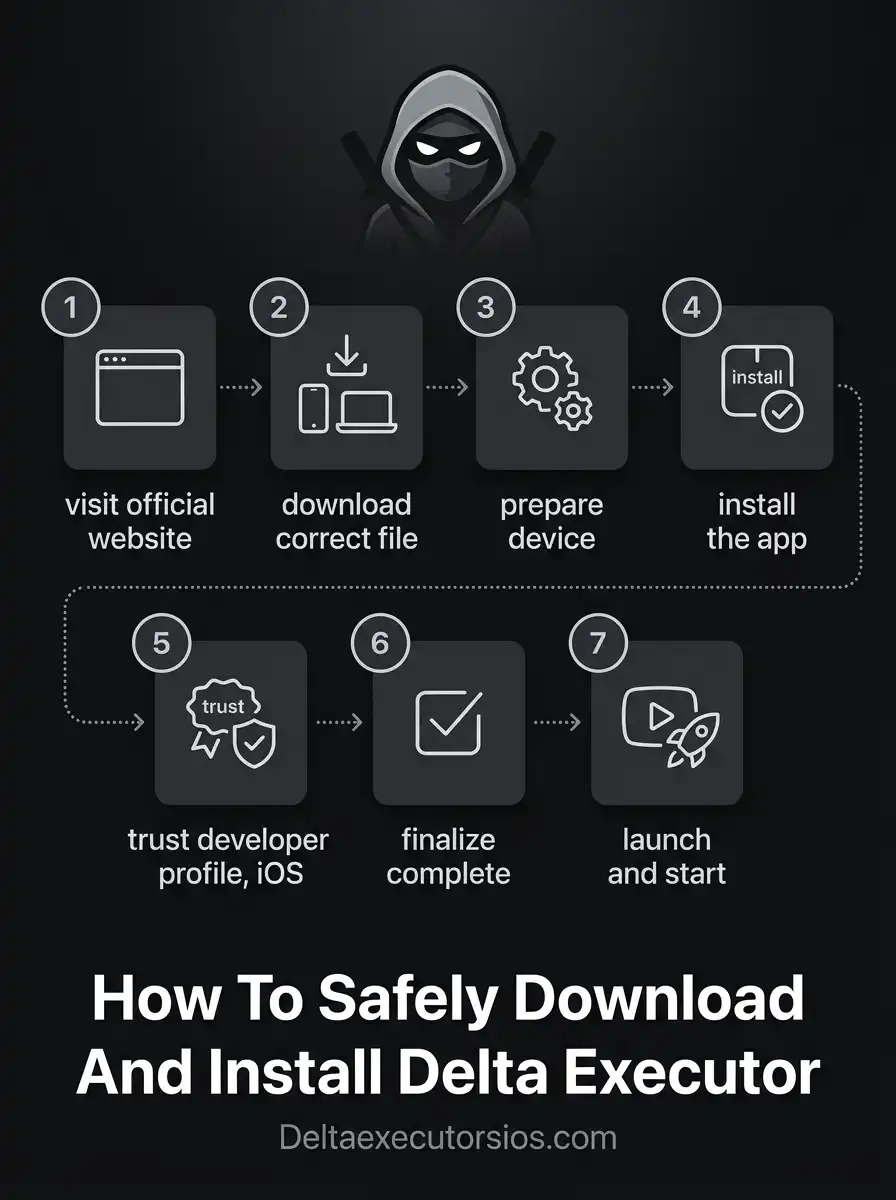 How to safely download and install Delta Executor for iOS, Android and Windows on Deltaexecutorsios.com